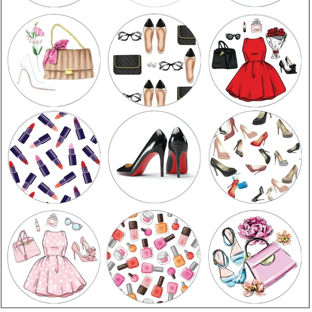 x60 Handbag Shoes Stickers Fashion Scrapbook Planner Stickers